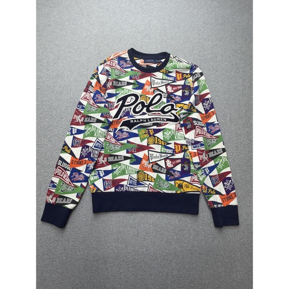 Polo Ralph Lauren Other - Polo Ralph Lauren Sweatshirt Mens XS Multicolor Pennant Fleece Pullover Logo